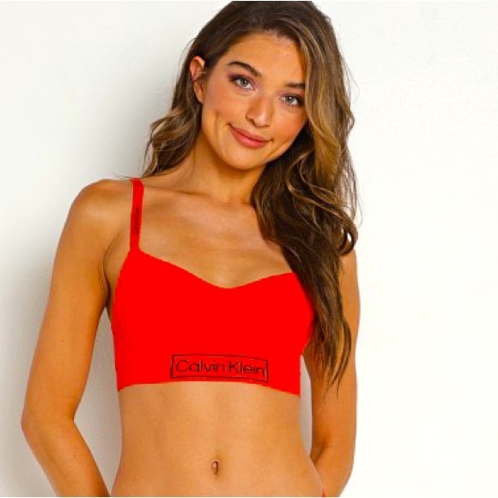 Calvin Klein Light Lined Bralette Tuscan Terra Cotta Size S